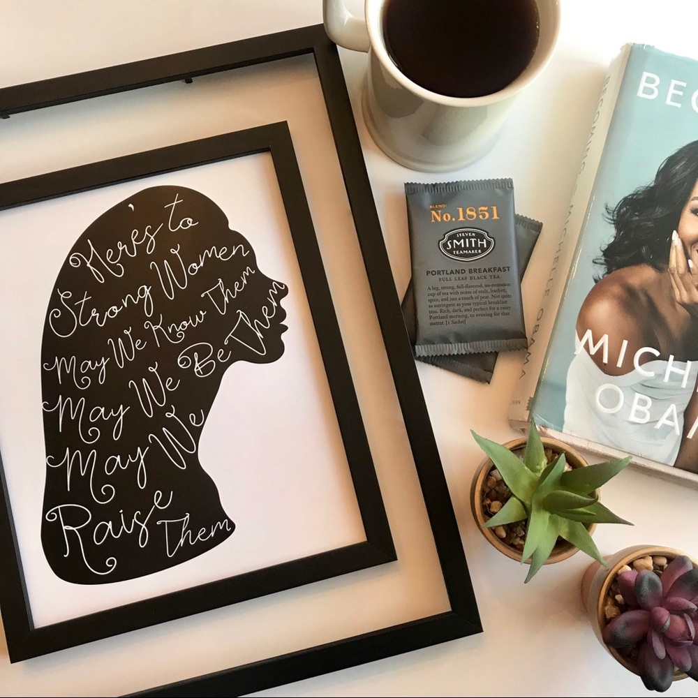 Strong women print - framed with a mat
